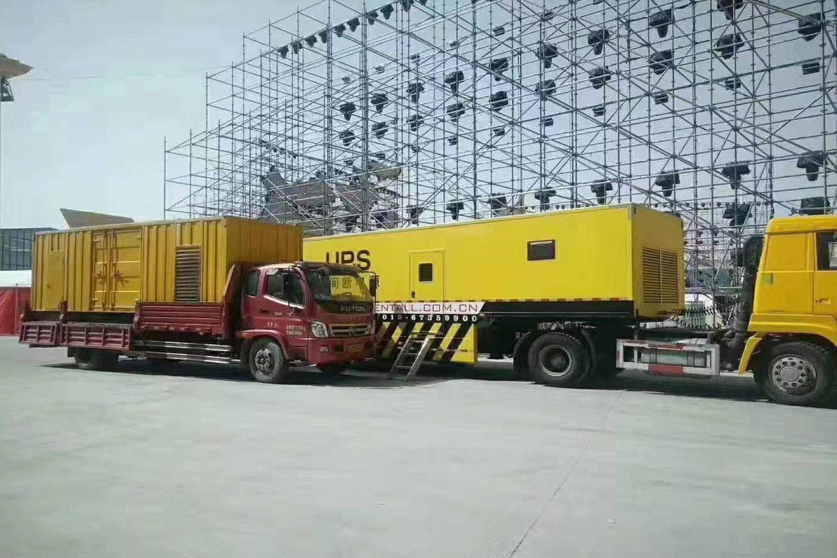 广东发电机租赁施工现场